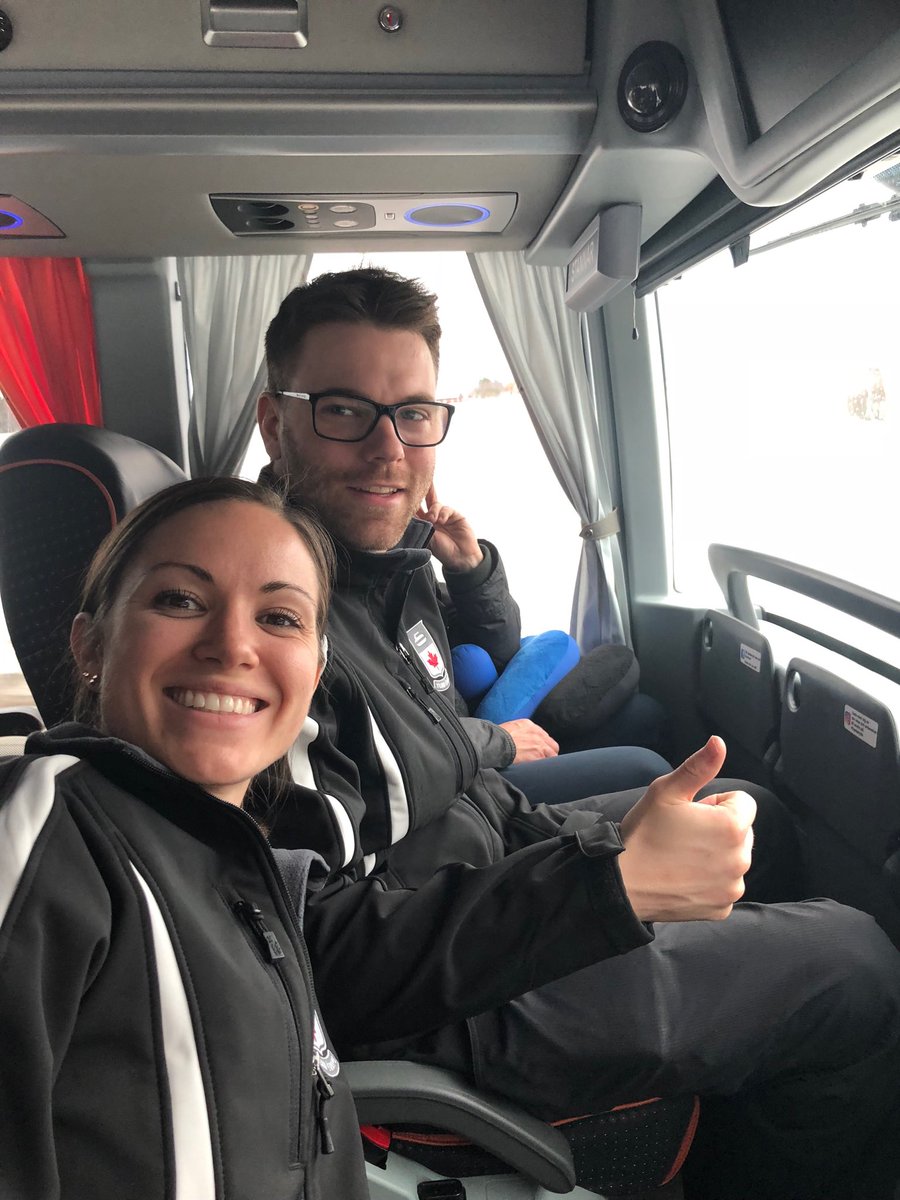 CurlSutherland's tweet photo. Retweeted Jeff Stoughton (@jeffstoughton):

Team Canada mixed doubles team ready to roll in Östersund!! @lcrocker19 @kirkmuyres @CurlingCanada #wmdcc2018 https://t.co/UbOfqffkXC