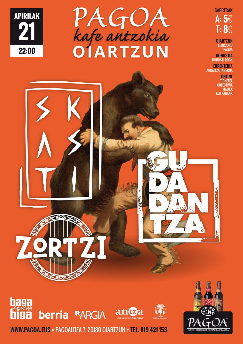 PagoaAretoa's tweet photo. Aldian eta gutxiago falta da larunbateko Jaialdiarako. Oiartzun. Pagoa Kafe Antzokia. https://t.co/5ia2nDJhJX