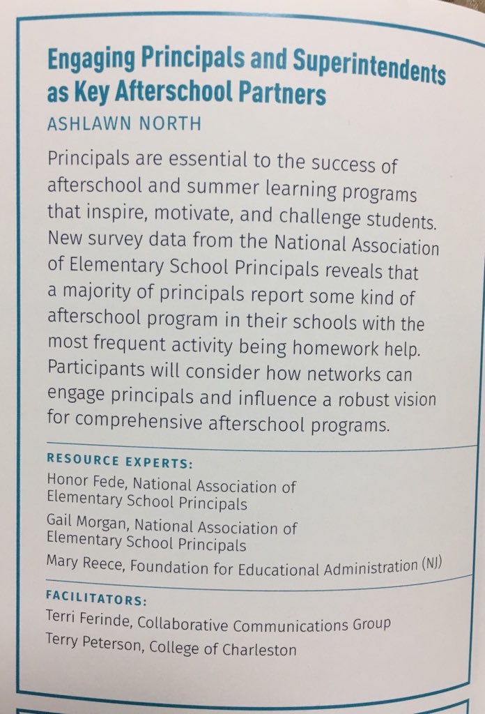 Honored to share @NAESP Afterschool & Summer Learning resources with the @MottFoundation 50 State Afterschool Network 2018 National Meeting. #ThisIsAfterschool @tferinde GwynnHughes TerryPeterson