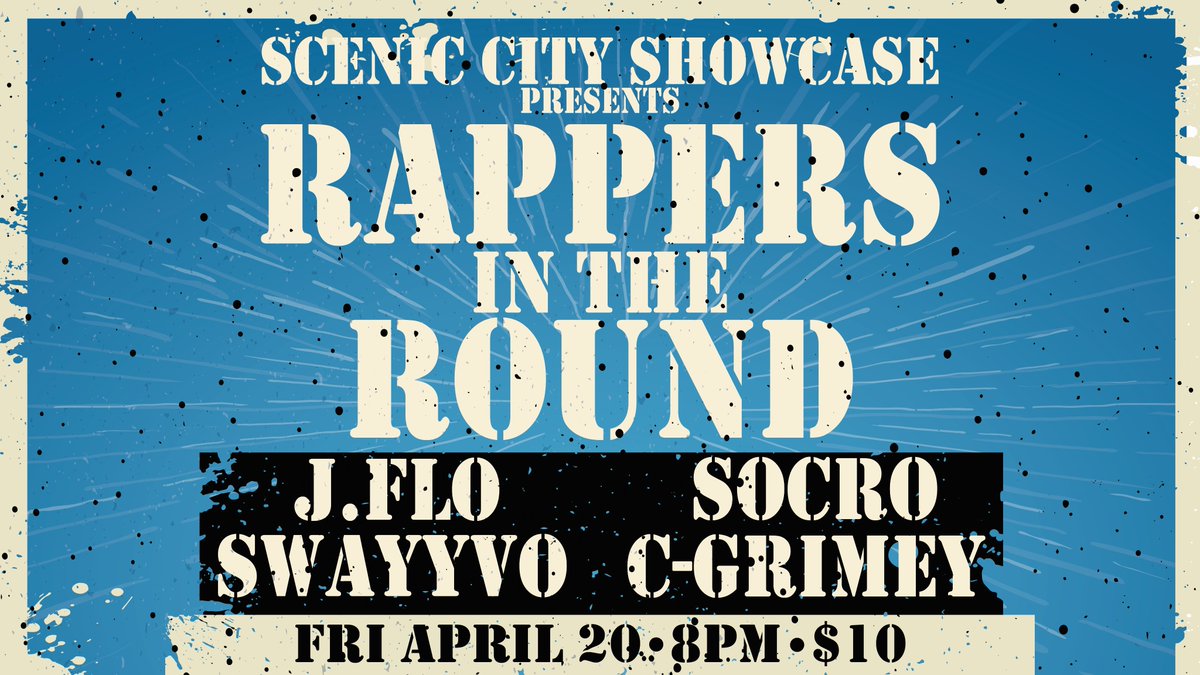 This Friday at Barking Legs! Featuring some of Chattanooga's best Hip-Hop artists presented by Scenic City Showcase. Tickets on sale now!  barkinglegs.org/event/details/…