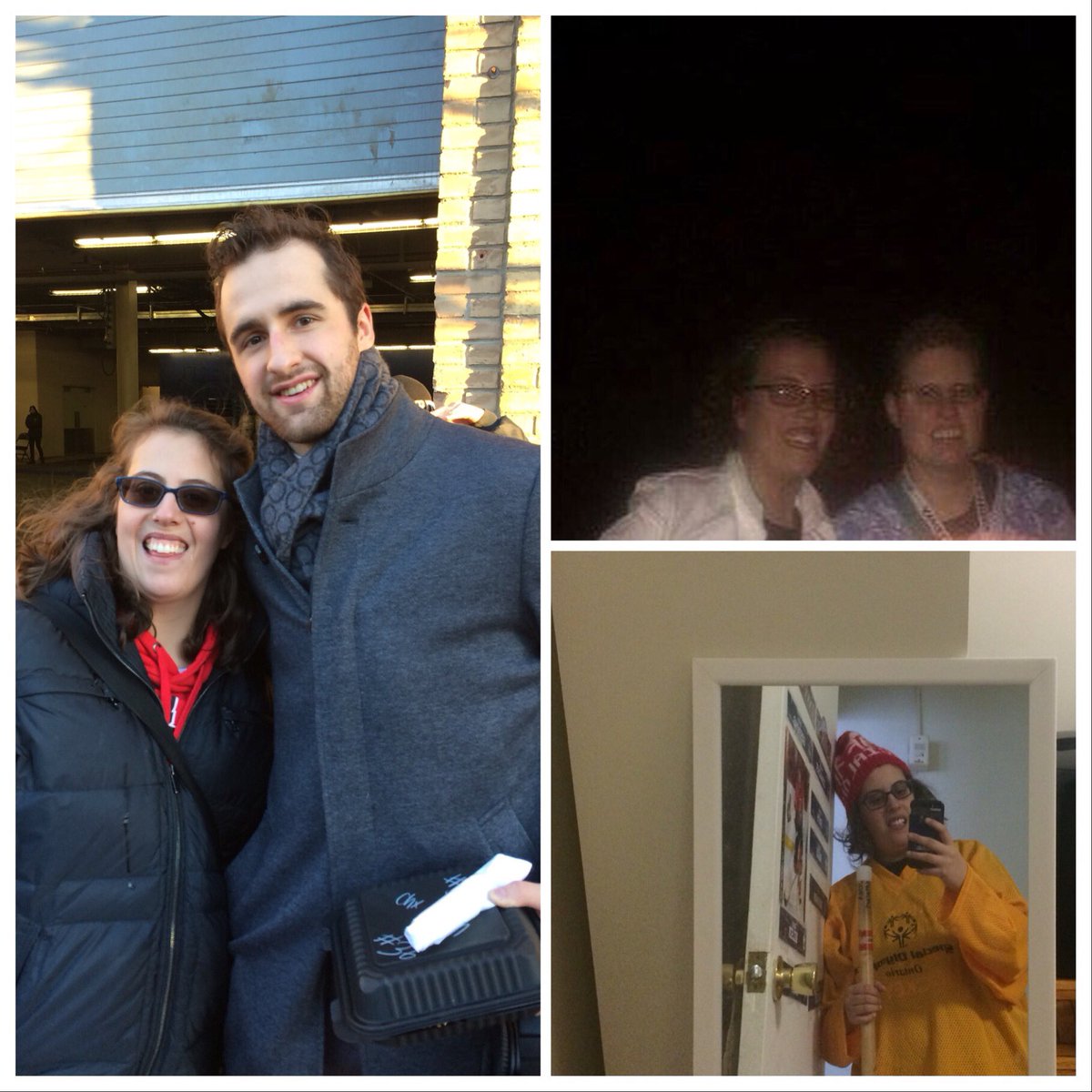 JennaCathcart2's tweet photo. My team mate my first room mate Rachel made my @SpecialOlympics  hat I love it me and @colinwhite37  we score some night are first goals I tell him he got first nhl goal I got my first one my floor hockey I tell him when I meet him me with my stick my jersey I wear at practice https://t.co/Zqxmq8L6f6