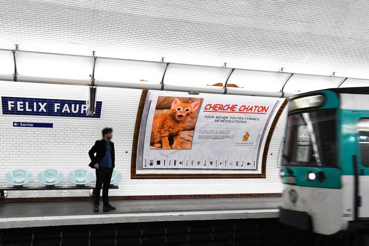 SUP_DE_COM's tweet photo. RDV dans le métro parisien avec notre partenaire @Chatonsdor ! 😽
https://t.co/snkOUz6oxr https://t.co/QSr894vWTC