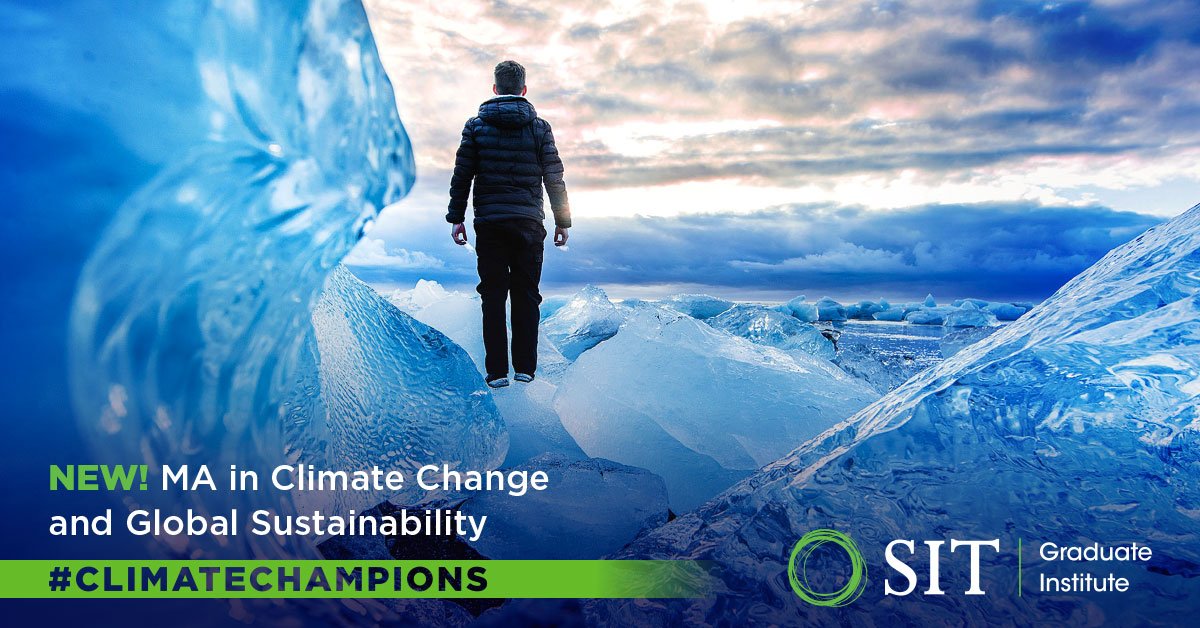 sit_edu's tweet photo. SIT Graduate Institute launched a new global Master's in Climate Change and Global Sustainability. Watch this week for more info about the program and insights from climate change experts. You can be a climate champion!
https://t.co/hNL6VZW4UB
#ClimateChampions https://t.co/Q0XwaAavdV