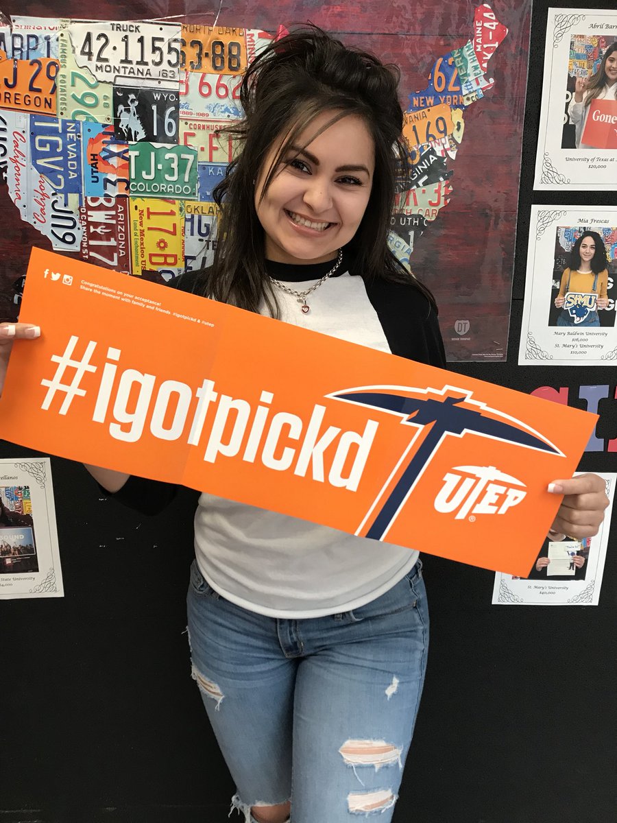 CounselAmericas's tweet photo. Congrats ALYSSA MEDRANO on your admission to UTEP #igotpicked #futureminer #accepted #classof2022 @Americas_HS @utep https://t.co/JdEUsWibeH