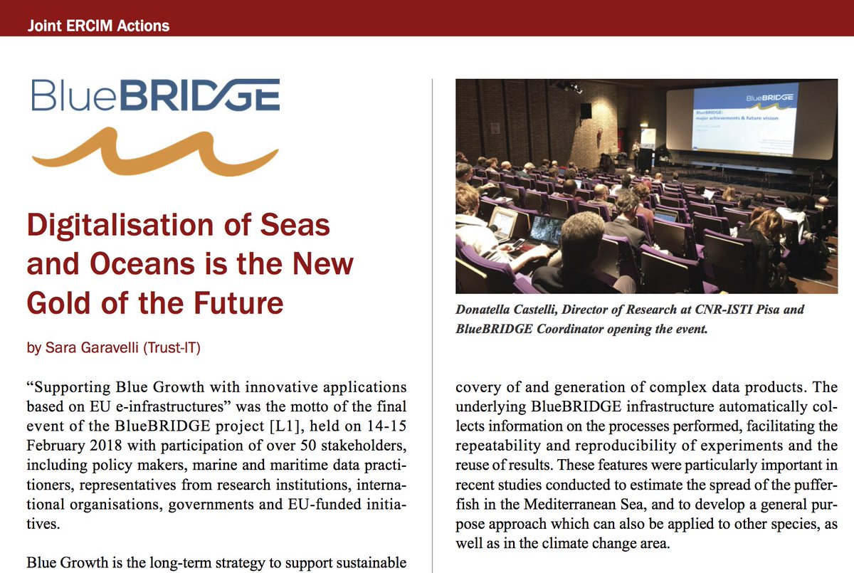 BlueBridgeVREs's tweet photo. Read the outcomes of the BlueBRIDGE final workshop in the latest @ercim_news  issue https://t.co/68iv5K5JKO @EU_MARE https://t.co/za4WHxcNIr