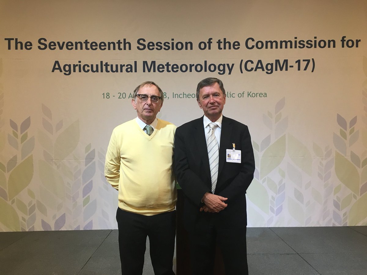 bobweather's tweet photo. @wmo Commission for Agricultural Meteorology elects Dr Roger Stone (Australia) as President and Dr Orivaldo Brunini (Brazil) as Vice-President @usqedu https://t.co/Rj5hzcTR3U