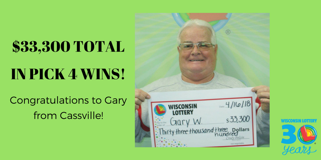 Wisconsin Lottery on Twitter "Congratulations to Gary from Cassville