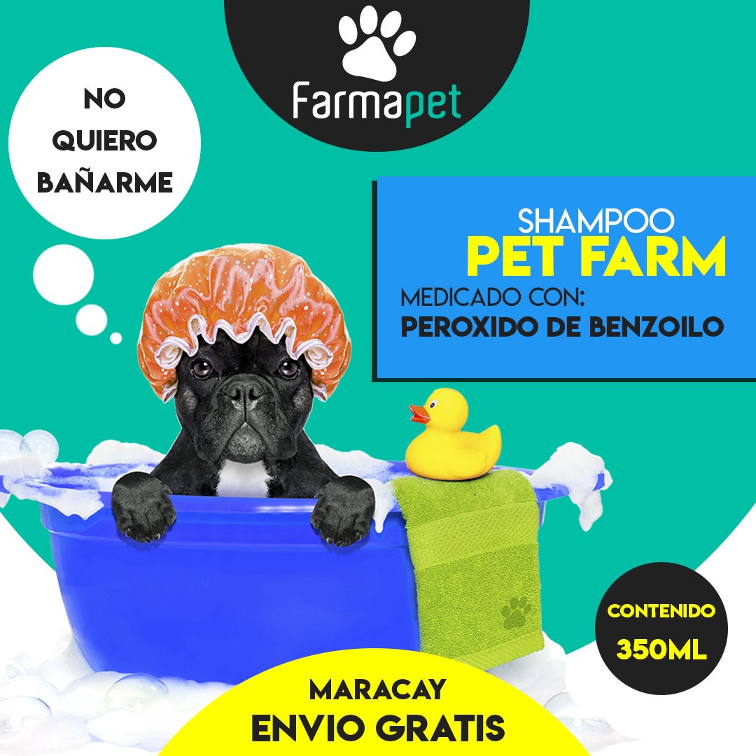 farmapet_ve's tweet image. Si tu mascota tiene problemas en la piel, desde #farmapet te recomendamos utilizar el Shampoo #Petfarm ya que contiene peroxido de benzoilo que es un antibiótico tópico que calma la irritación y maltrato en la piel de tu #perro, envios #maracay #valencia #caracas #peru #chile