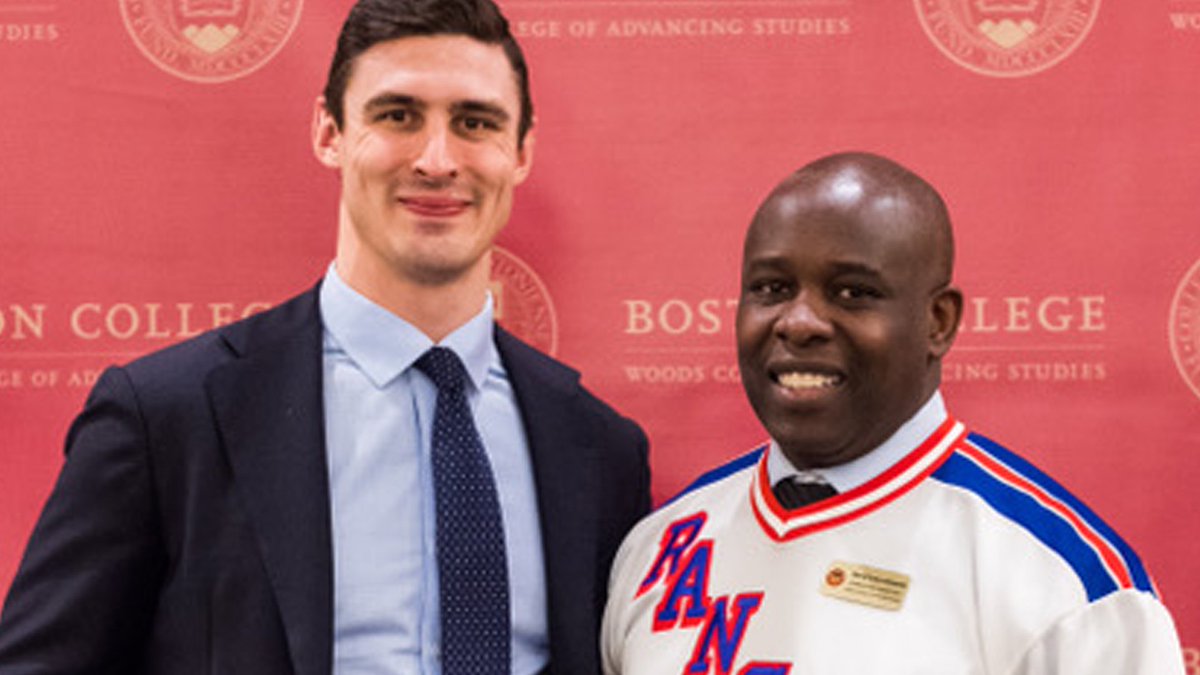 BC_MHockey's tweet photo. We could not be more proud of our two-time national champion and current member of the @NYRangers, @ChrisKreider, on earning the Distinguished Alumni Award of the Woods College of Advancing Studies - this is what it's all about. https://t.co/R6zFJar2od #WeAreBC https://t.co/jnPeNN59Rq