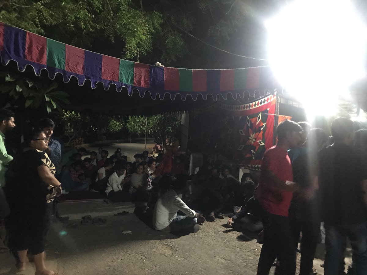 TrutweinLeonard's tweet photo. Our hunger strike continues. Though @TelanganaPolice Police of Telangana Hyderabad. Are pressurising us saying we need to move aside in our own campus.
Itโs our campus. We donโt need @TelanganaPolice to tell us where to sit. We got our management for that.
#Savenithm @KTRTRS https://t.co/PGk8kvoIph