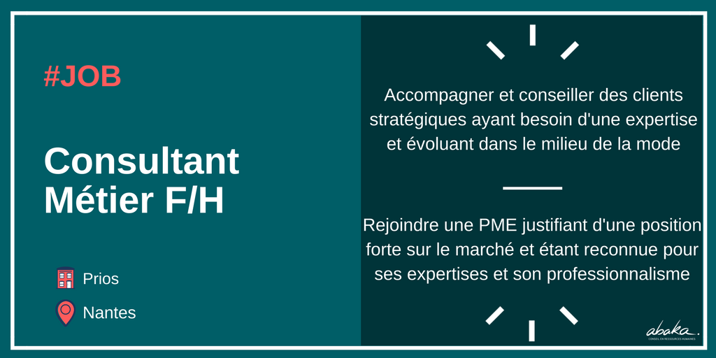 AbakaConseil's tweet photo. #Emploi #CDI | Nous recherchons un Consultant Métier F/H, pour notre client @PRIOSGroupe, à #Nantes. 
Pour plus d'informations ➡️ https://t.co/EJlTr7YE9i https://t.co/pgCqd2MfEU