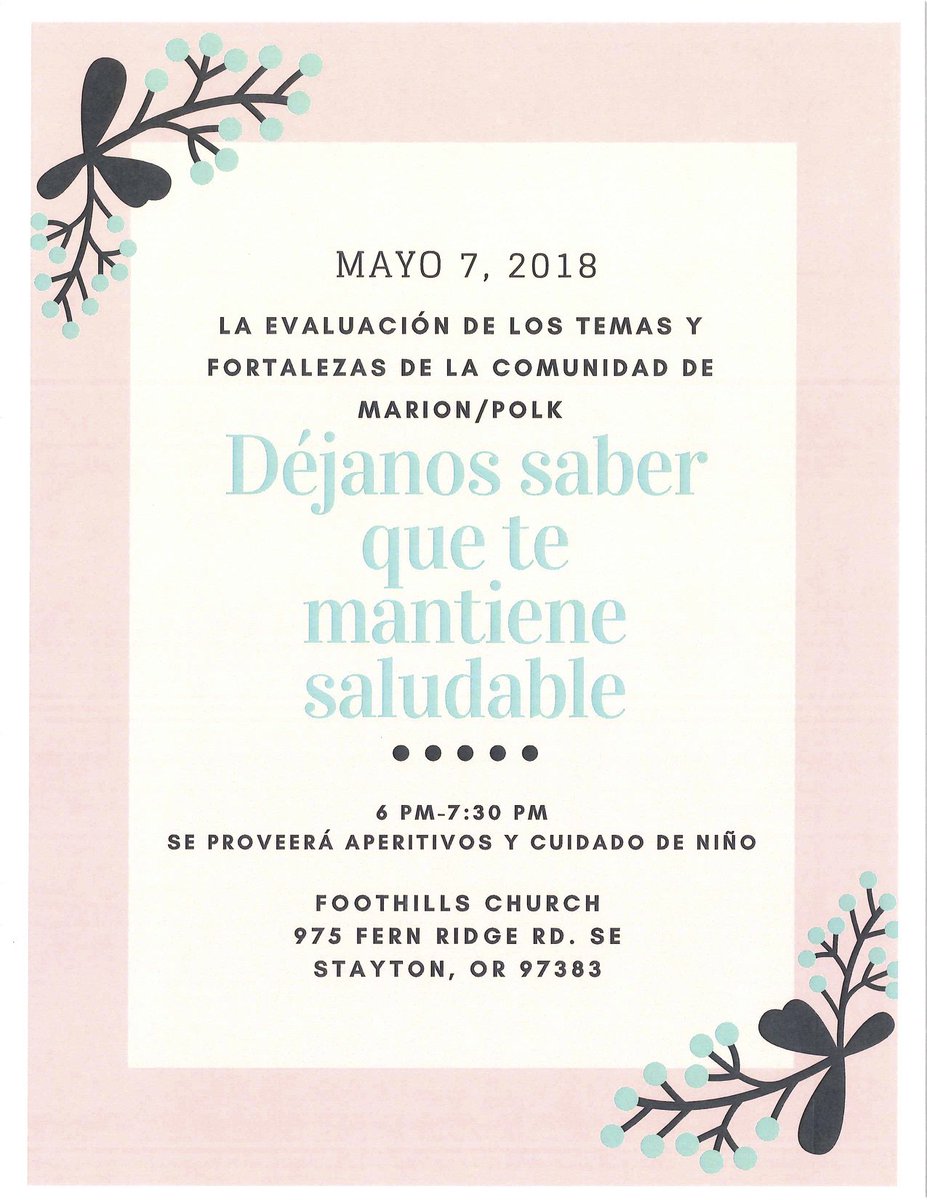 SantiamHospital's tweet photo. Mark your calendars! 📆 Stop by Foothills Church on May 7 at 6 p.m. for a great night all about how to be healthy! #EmbraceHealth https://t.co/rmxbsGA441