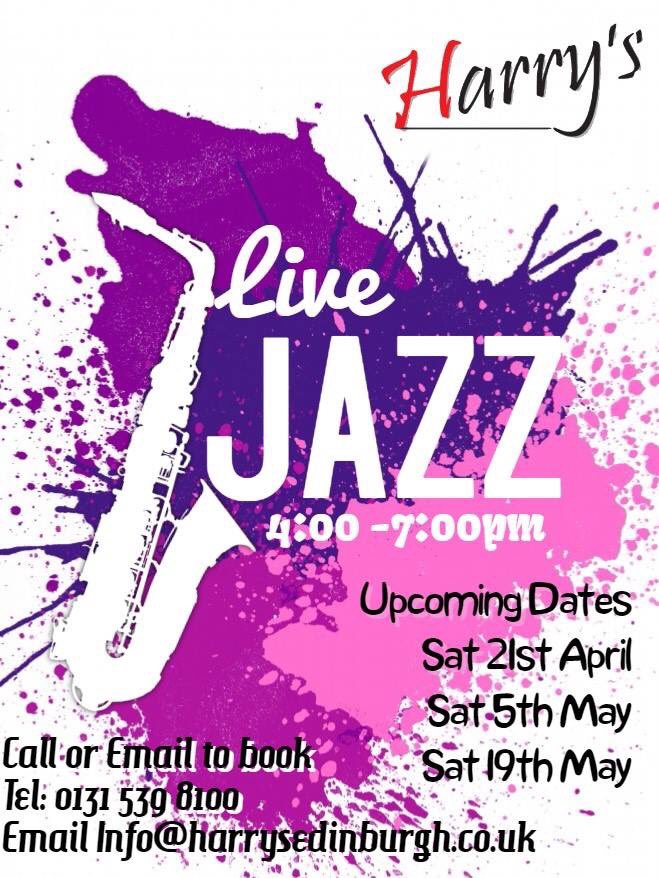 Join us this weekend for a nice relaxing Saturday afternoon with some tasty bites, cool drinks &amp; smooth Jazz. #Harryshelps #Socialenterprise #JazzSaturdays #LiveJazz
