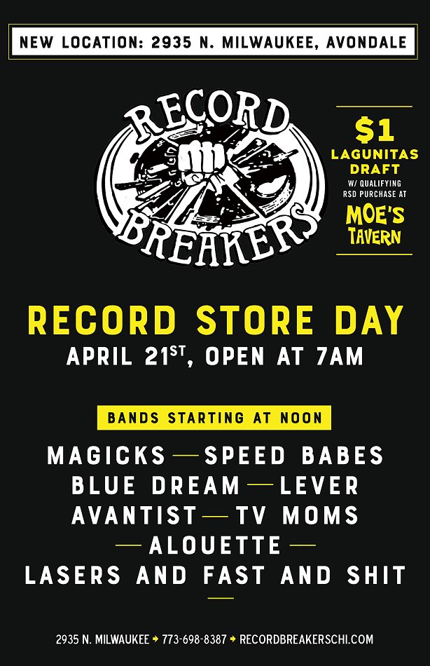 recordbrckrsCHI's tweet photo. RSD 2018 // This Saturday at Record Breakers
Open at 7 AM // Music at Noon. https://t.co/wS9JClC3rZ