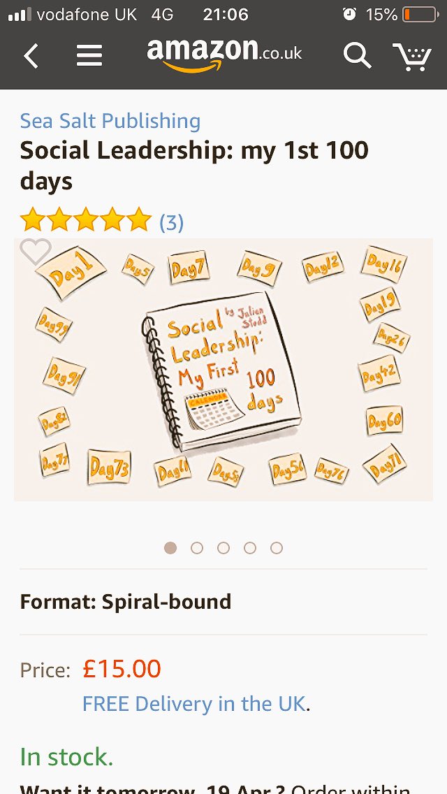 saramarieblack1's tweet photo. Thank you @ColinScales1 @julianstodd #socialleadership Just ordered my 1st 100 days log today #bwqff #bwaba https://t.co/fGAQnEJqrO