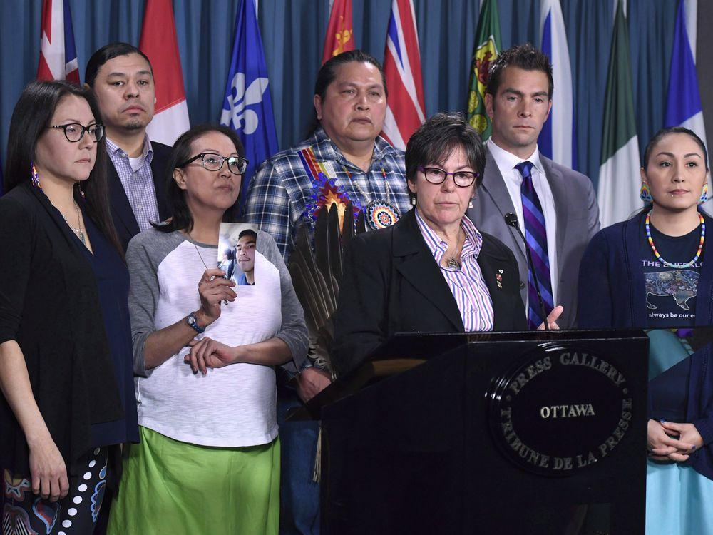 calgaryherald's tweet photo. ’We are entitled to justice:’ Family of Colten Boushie speaks at UN forum. #UN #Boushie  https://t.co/NJSFaYRfM6 https://t.co/rZutsihWD8