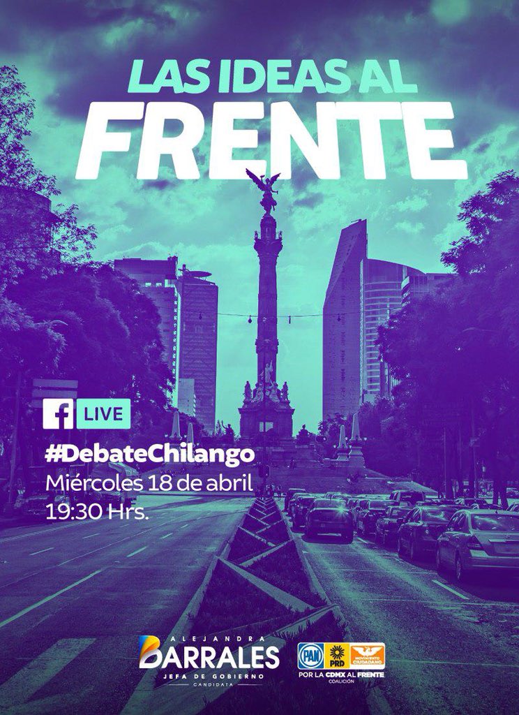 FrenteCDMX's tweet photo. Esta ciudad necesita encarar los problemas y los cuestionamientos con ideas y propuestas al frente. 

Sigue a #BarralesAlFrente en el debate de esta noche, 19:30 hrs. 
📱FBLive #DebateChilango  
💻 https://t.co/Li47PyEKUo 
@CanalOnceTV https://t.co/HUp7bVNUcO