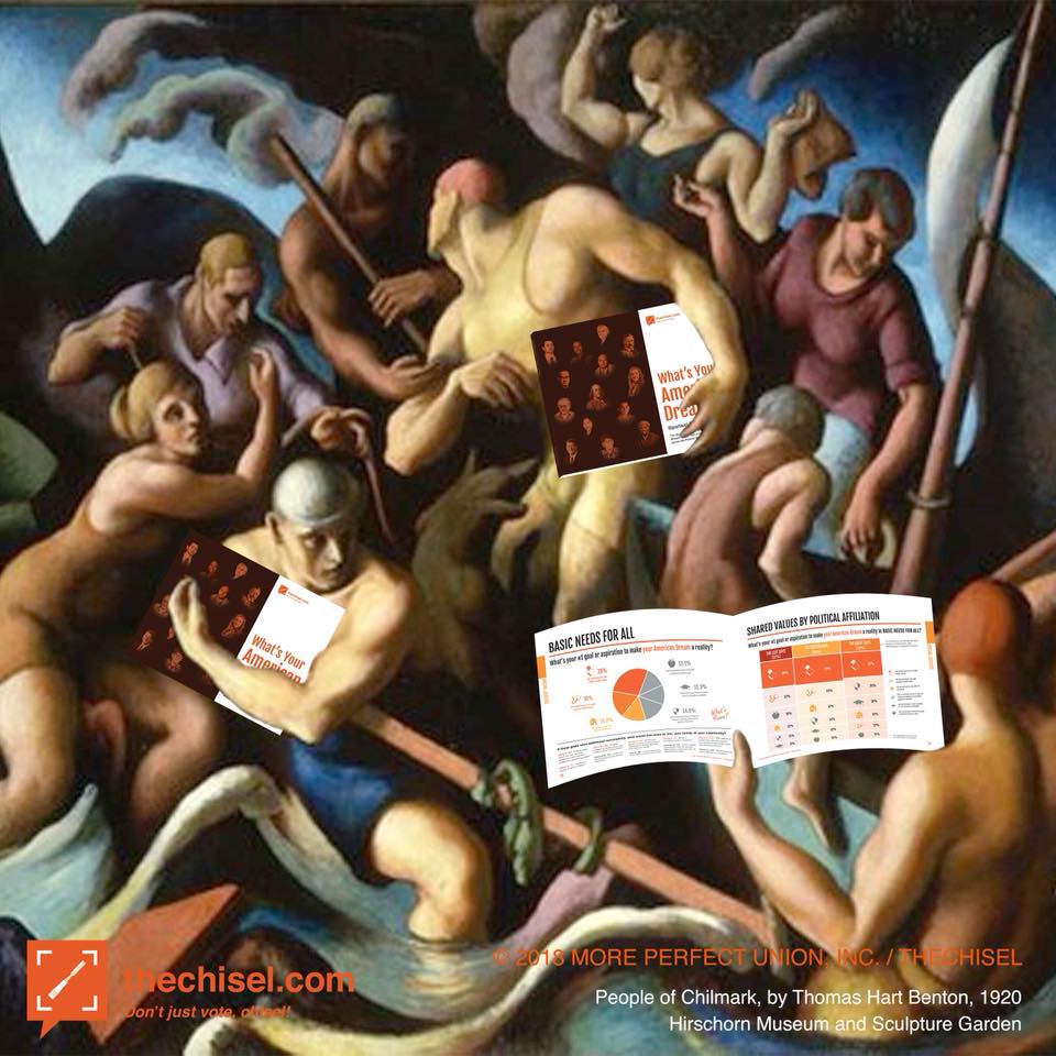 thechisel1776's tweet image. The struggle for dialogue is not as difficult as we’re led to believe! Find out how ground-breaking research from TheChisel shatters the myth of Two Americas. yesweagree.com #yesweagree #bipartisan #thechisel #thomashartbenton @hirshhorn