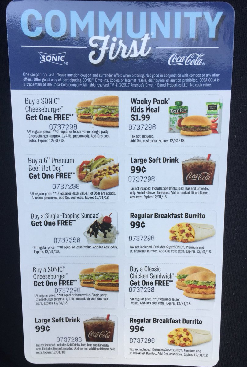 Hey y’all! We’re selling Community Sonic Coupon Cards!! $15+ dollar value for just FIVE DOLLARS!! You know you want one! Find <a href="/samhumphrey__/">Samantha Humphrey</a> <a href="/avery_button/">Aves</a> or Tiffany Sims to get yours‼️
