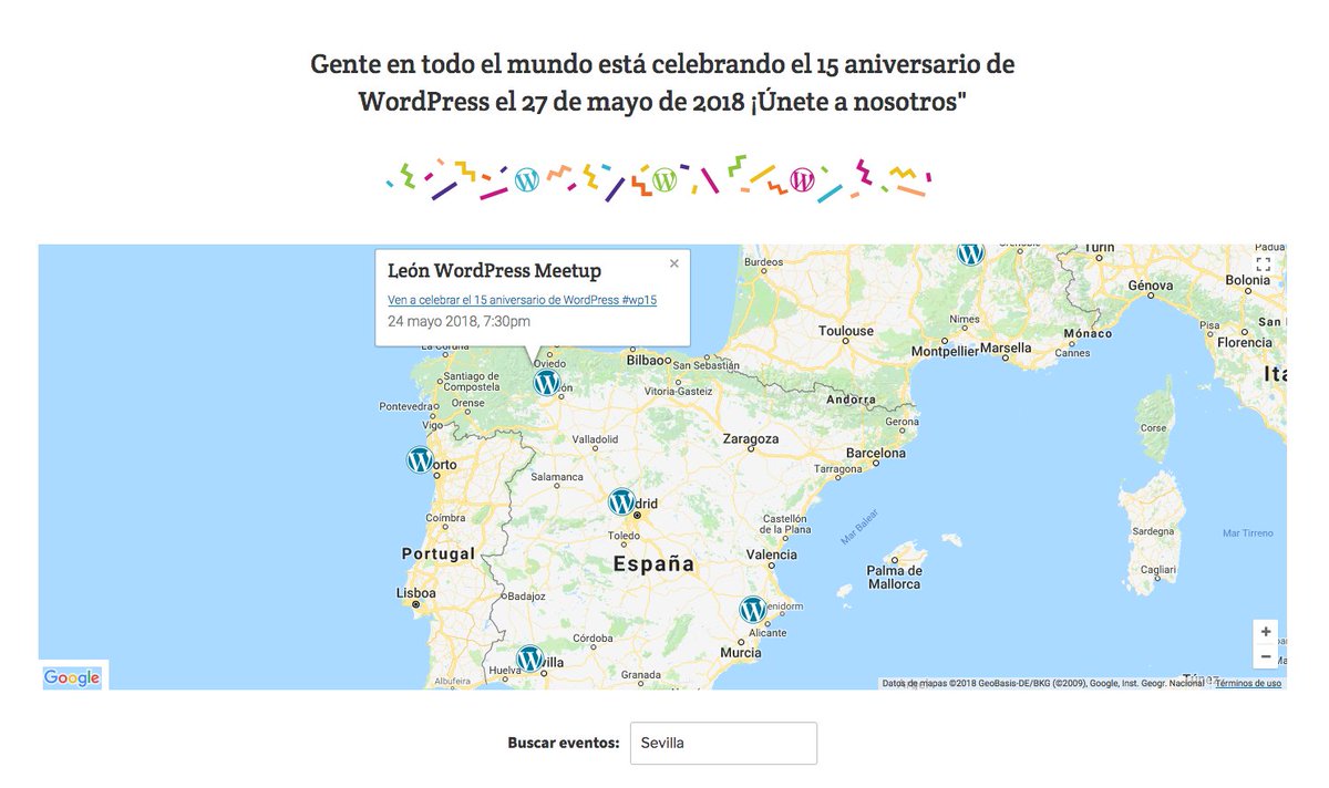 wpleonEs's tweet photo. #WordPress cumple 15 años #wp15 y en #LeonWordPressMeetup lo vamos a celebrar con una reunión especial el día 24 de mayo, pondremos a #leonesp, #leon_esp en el mapa #WordPress. No te lo pierdas ! Apúntate aquí-->https://t.co/dpQB9qqdFN https://t.co/iYB0euRwHm
