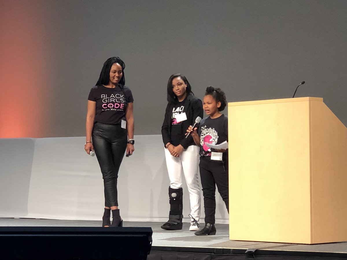 JN_Foundation's tweet photo. Sumayya &amp; Roquelle rocked the stage @wtrmrk Innovation Conference!! We’re so inspired by the #techdivas of @BlackGirlsCode ! #ClosetheGap #WeAreWatermark https://t.co/jGD0K791iM