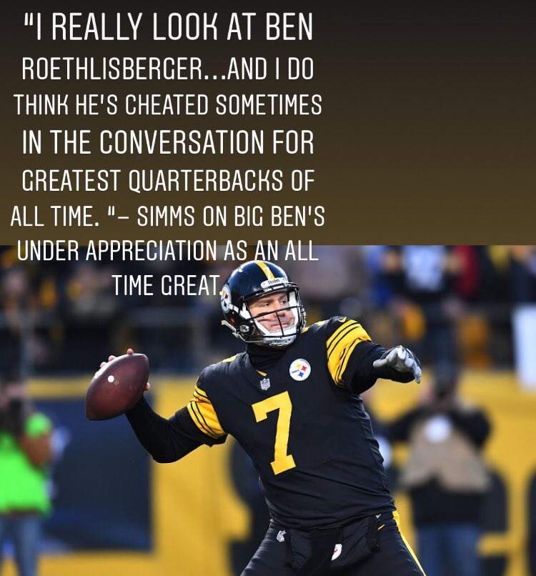 bgradkowski5's tweet photo. I’d have to agree with Chris Simms! @steelers @_BigBen7 https://t.co/VJvwDbTVXQ