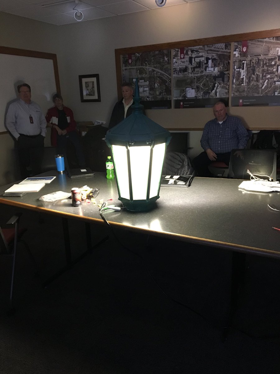 Noblestheman's tweet photo. First retrofit LED fixture with lighting controls @IndianaUniv. Progressive lighting Dept is improving campus lighting and safety. Love customers like this. @SensusGlobal helping make IU a #smartcampus https://t.co/vCjyVWN482