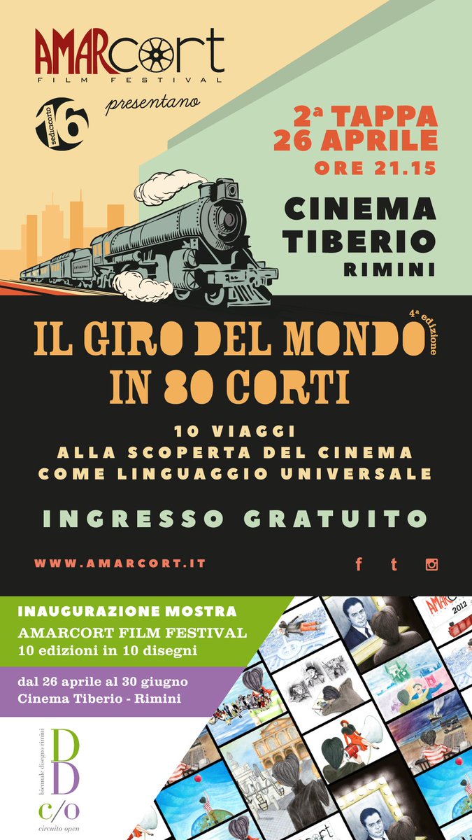 Amarcort's tweet photo. 2a tappa Il Giro del Mondo in 80 Corti 2018
26/04 @cinematiberio
@comunerimini #rimini #riminieventi #eventirimini #amarcort @sedicicorto
AMARCORT FILM FESTIVAL: 10 EDIZIONI IN 10 DISEGNI
I disegni originali, che hanno rappresentato le 10 edizioni di Amarcort
@biennaledisegno https://t.co/NBZimC6TIO