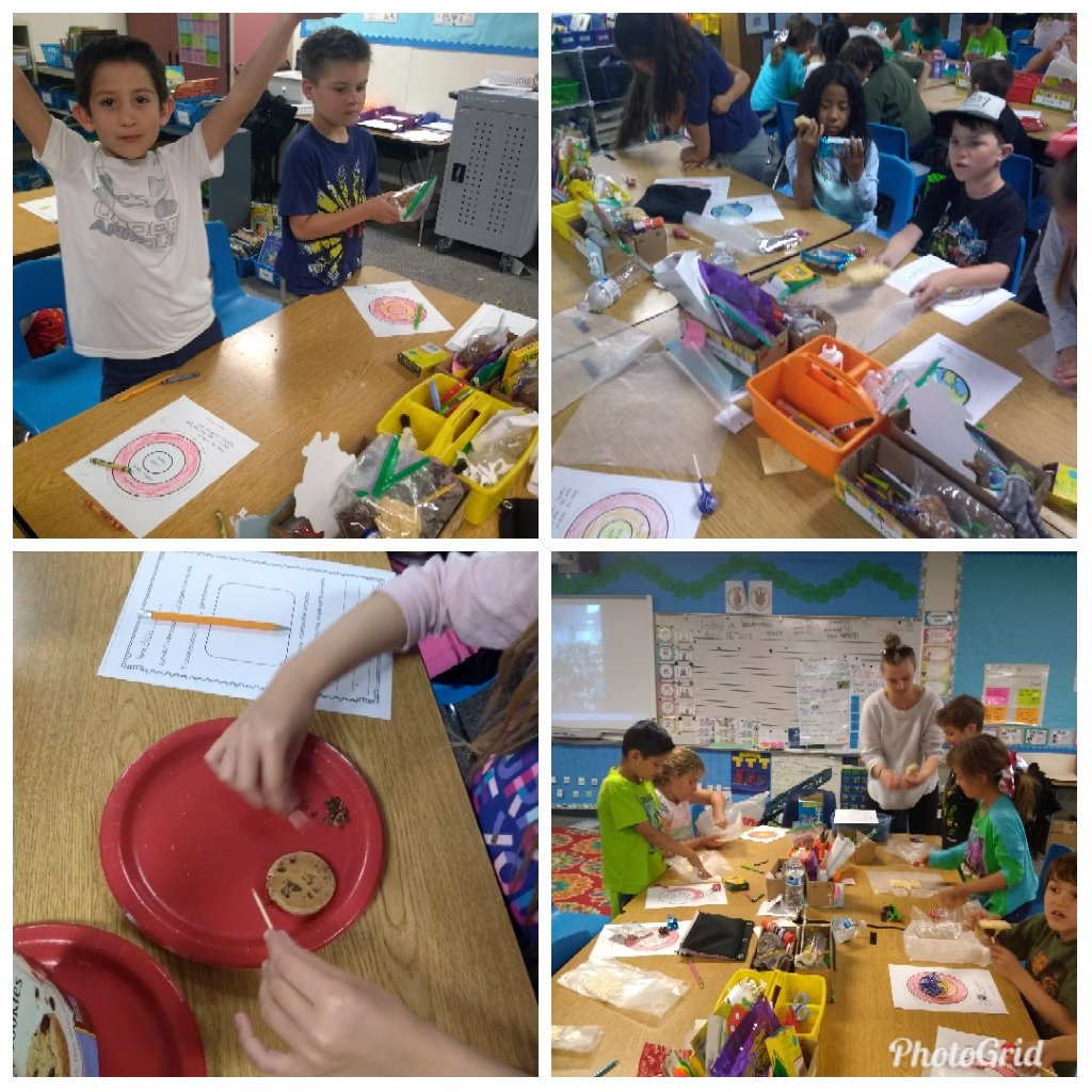KatelynSaute's tweet photo. Super Second Graders learning about rocks and the layers of the earth with parent centers! So fun! They had to excavate chocolate chips (gems) from cookies :) @TLSHawks #pvshares https://t.co/X4aYVJUyeE