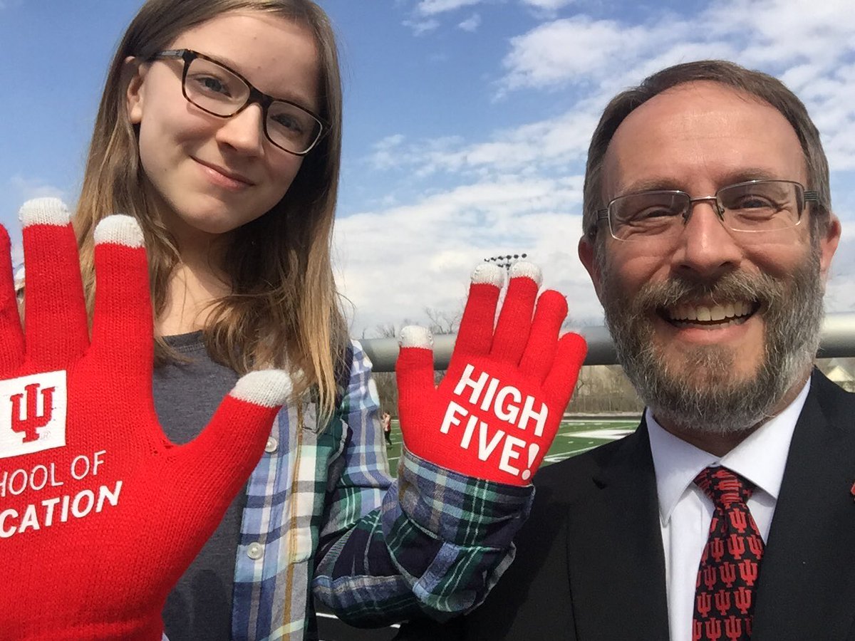 INTOY2014's tweet photo. With my daughter at my son’s track meet on #IUDay! #high5forEd @IUSchoolofEd https://t.co/9s9EprEY8Z