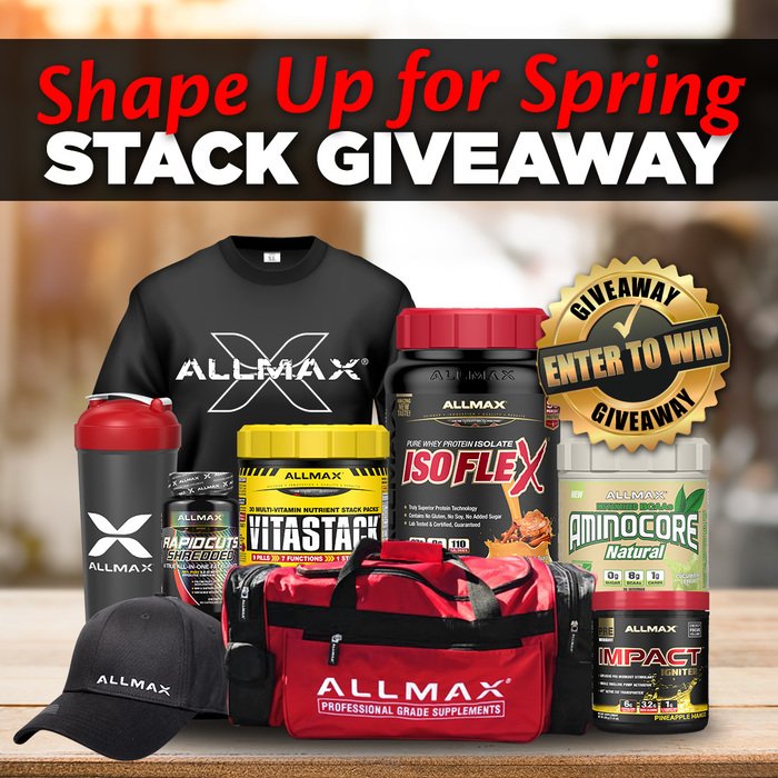 ALLMAX's tweet photo. S P R I N G I V E A W A Y!
Are you shaping up to get your physique in the best condition for #summer?
Push through your #fitness goals with the help of this Spring #ALLMAXstack!
WIN everything you see in this photo!
Enter in here: https://t.co/NiGS8DaZ7l https://t.co/RyIqKV0BSL