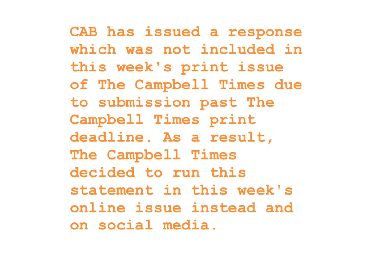 Campbell_Times's tweet photo. Check the link in our bio to read our latest issue. 📰 https://t.co/sOSuskFW1H