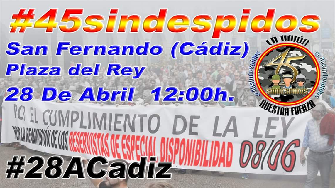 NLS_cadiz's tweet photo. RT @La_Sirenita_: #45sindespidos invita a @ingenius6 y @UPYD @upydcadiz @UPYD_Andaluz el #28ACadiz a la primera concentracion de #NosotrosLosSoldados por la #DerogacionLey08 y la readmision de los #redpic.twitter.com/KX0jtdf2RlçRT@la_sirenita_ https://t.co/cLOY3lcv3r