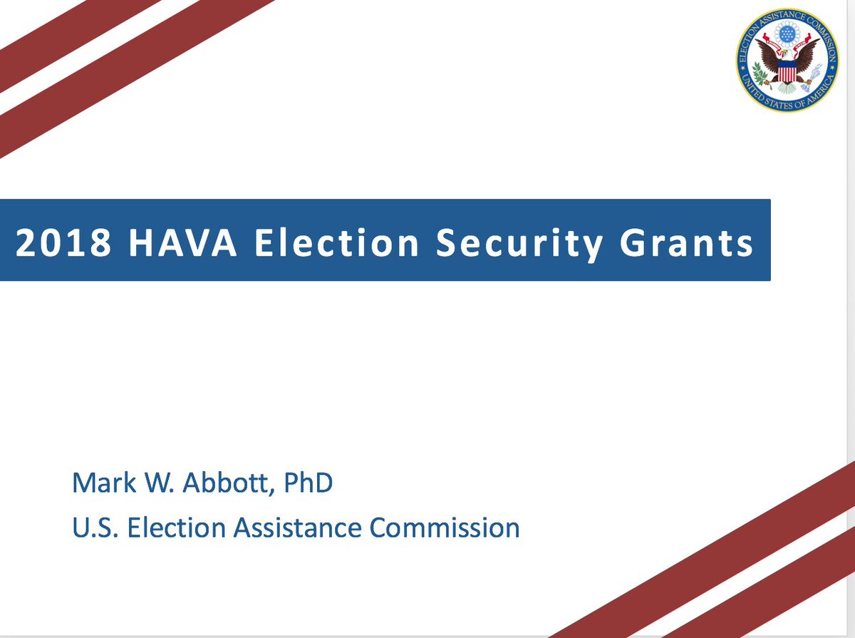EACgov's tweet photo. .@EACgov Grant Director Mark Abbott's 2018 HAVA Funds presentation from today's #EACForum: https://t.co/QvtmXkmVHZ and 2018 HAVA Funds webpage: https://t.co/lAgCyze5pf #Countdown18 https://t.co/UjV0Wp01ws
