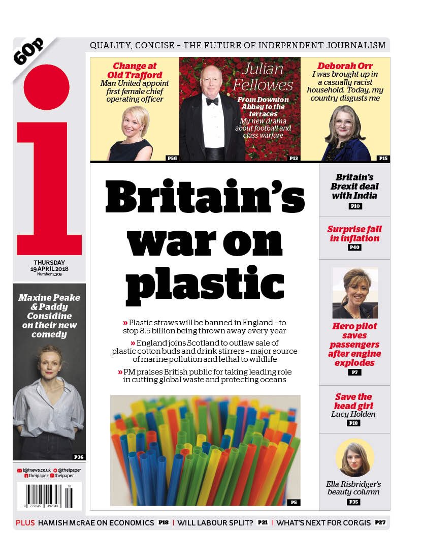 hendopolis's tweet photo. I: Britain’s War on plastic #tomorrowspaperstoday https://t.co/cI2XcTTcGK