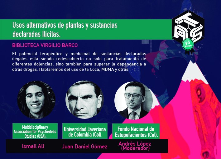 acciontecnica's tweet photo. Inicia en #SemanaPsicoactiva2018 Panel sobre Usos alternativos y #Terapéuticos de plantas y sustancias declaradas ilícitas #IsmailAli @MAPS @Gomezjudago5 y @alopezve discuten potencial terapéutico y medicinal que está siendo redescubierto para superar dependencia a otras drogas https://t.co/CN2EJC9Usl