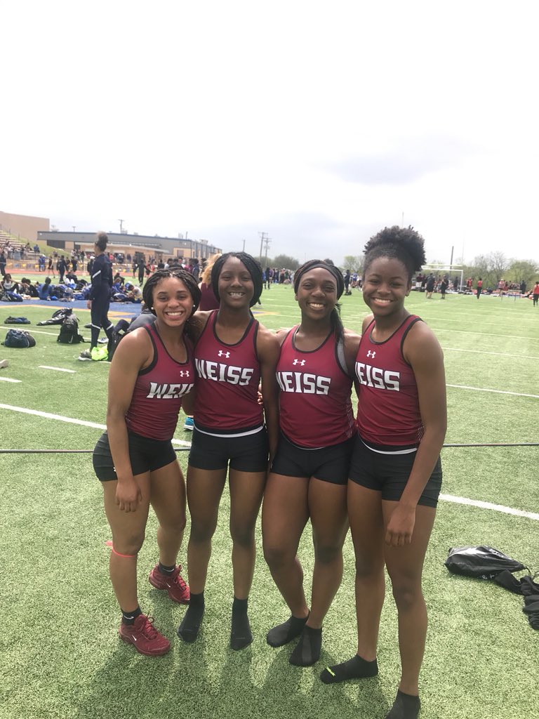 19-4A/20-4A Area Track Meet - 4x100 Relay Regional Qualifiers Carley Edwards Jordan McKeel Chanel Sims Michaela Francois #PfISDAthletics #CrimsonCrew