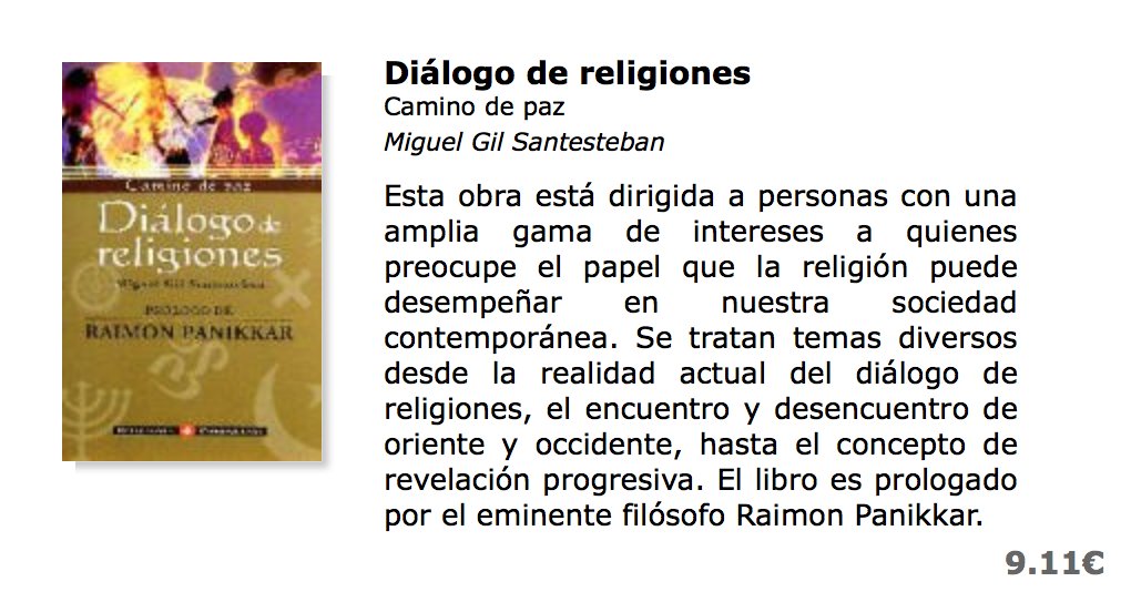 editorialbahai's tweet photo. Diálogo de religiones
Camino de paz
Miguel Gil Santesteban
Esta obra está dirigida a personas con una amplia gama de intereses a quienes preocupe el papel que la religión puede desempeñar en nuestra sociedad contemporánea.
https://t.co/5OHP1aTgvN https://t.co/l3mwzgqN2p