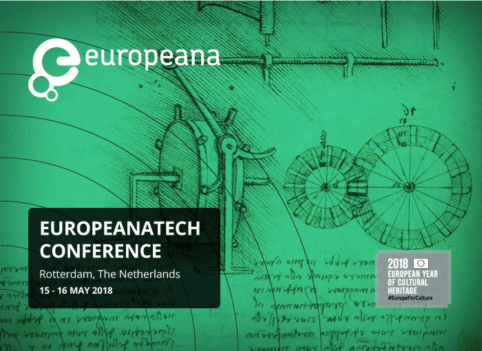 EuropeanaTech's tweet photo. 1 month until EuropeanaTech 2018. We had an incredible time 3 years ago at our last conference. Were you there? If not, no problem, we recorded the talks! Take a look at what you missed and be sure to get a spot for #EurTech18! https://t.co/H2uVJnJ7TQ https://t.co/XXHgN8PpSY https://t.co/4yv0c1CsoK