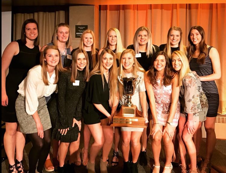 UMDVolleyball's tweet photo. Here are your 2017-2018 Chancellor’s Cup Recipients!! This award goes to the team with the highest cumulative GPA! This group rocked it with an amazing cumulative GPA of a 3.8!! https://t.co/6j2ZT2gXrH