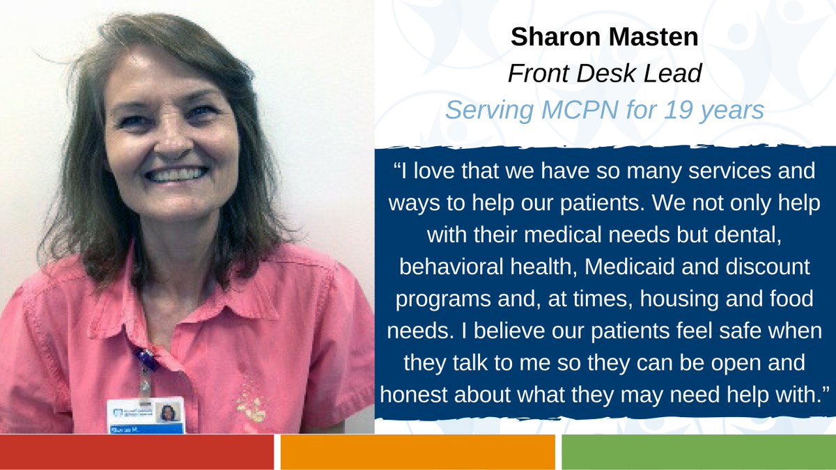 stridechc's tweet photo. #MCPN served almost 54,000 patients last year. Our front desk staff are crucial to helping make sure our patients access quality healthcare. Learn why Sharon cares. #WhyICARE #ValueCHCs #CoCHCs https://t.co/dbUdA7PTtE