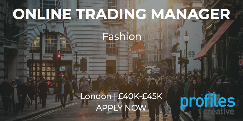 ProfilesEcom's tweet image. We're looking for an experienced Online Trading Manager to join this global High Street Brand. To find out more contact jadew@profilescreative.com 020 7324 0477 &amp;gt;&amp;gt; buff.ly/2H9WZr7