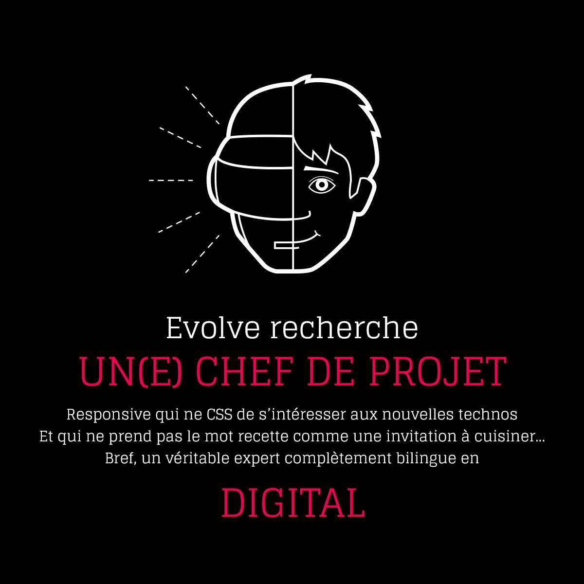 L'<a href="/AgenceEvolve/">Agence Evolve</a> est à la recherche d'un être à part, véritable caméléon du digital et accessoirement chef de projet 😉 Pour postuler c'est par ici 👉 bit.ly/JoBCDPDigital