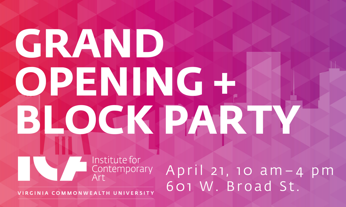 VCUAdmissions's tweet photo. Visiting VCU this weekend? While you're at it, come check out the grand opening of Richmond's Institute for Contemporary Art on 4/21! #VCU #ICA @ICAVCU https://t.co/M2kCuyTn9l