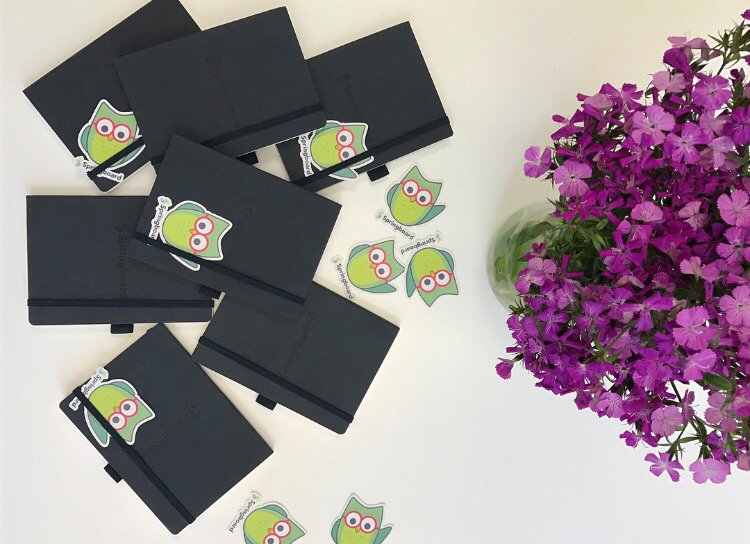 Springboard's tweet photo. 🕺🛍Can’t wait to share some of our fun swag with the guest students + alumni at our #DataScience Meet-Up tonight! 🎉 We’ll be livestreaming on our Facebook page at 6:40pm PDT if you want a sneak peak! #datasciencelive #careerchangers #nextlevel #springboard #machinelearning https://t.co/SX10VODkRp
