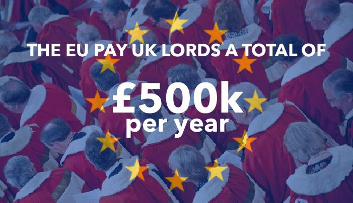 BeccyRyan's tweet photo. .@UKHouseofLords have just voted for #CustomsUnion Amendment to force UK to stay in Customs Union &amp; block us from signing new trade deals post #Brexit... 

It’s worth remembering how many Lords are in receipt of EU pensions &amp; therefore cannot criticise EU

#BrexitLordsBetrayal https://t.co/gxmoiyFAjp