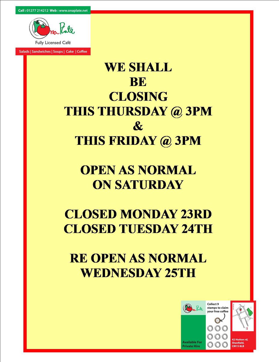 Onaplate Shenfield tweet media