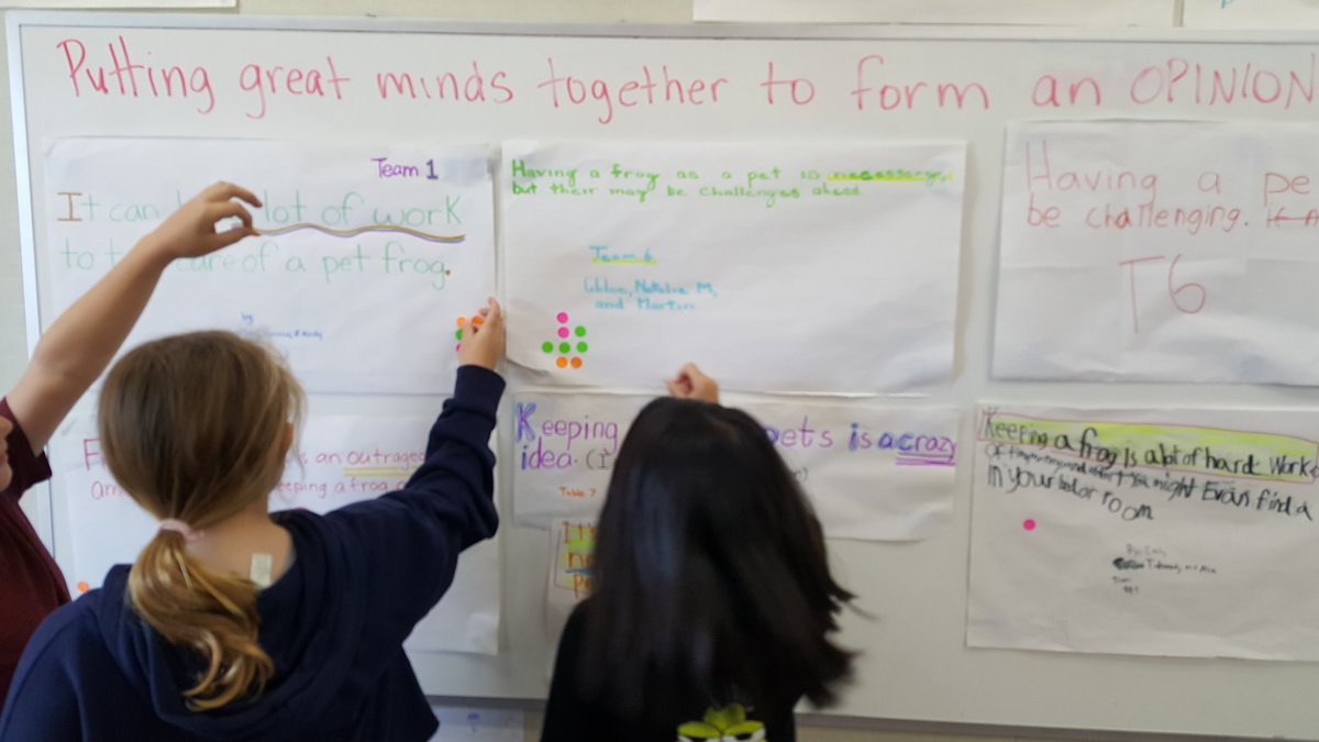 mmoneydmusd's tweet photo. Great minds working together to form effective opinion statements. Collaborate. Share. Revise. Vote. Incorporate into opinion writing. #msmoney https://t.co/0Nbodyoxfg