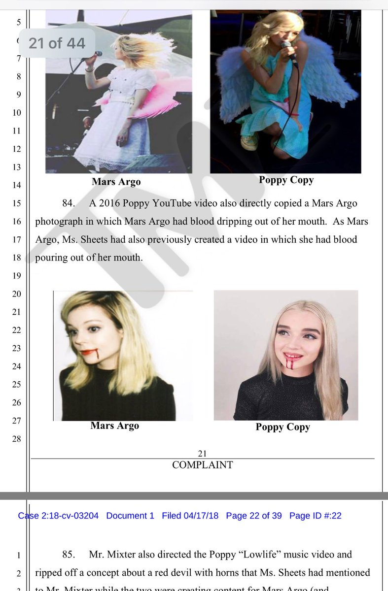 i have received a copy of current law suit being filed against poppy &amp; titanic by mars argo.