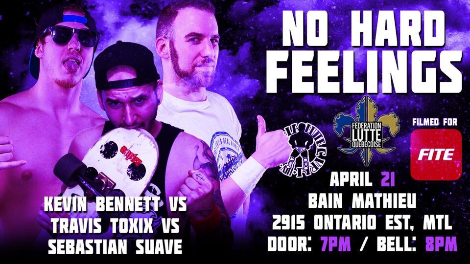 SizeThatHurts's tweet photo. #ThisIsIt April 21 @FLQWrestling #NoHardFeelings #Mtl #BainMathieu @stu_dos @theDALTONcastle @NotEnoughVaughn @TabarnakDeTeam @TheKevinBennett @suavewrestling @TARIKhatesyou @blanchardstomp https://t.co/nGquRGTzWH